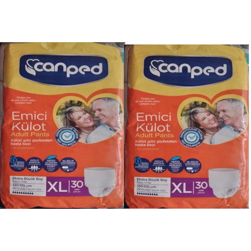 Canped Emici Külot Ekstra Büyük Boy (X-Large) Hasta Bezi 2x30=60 Adet