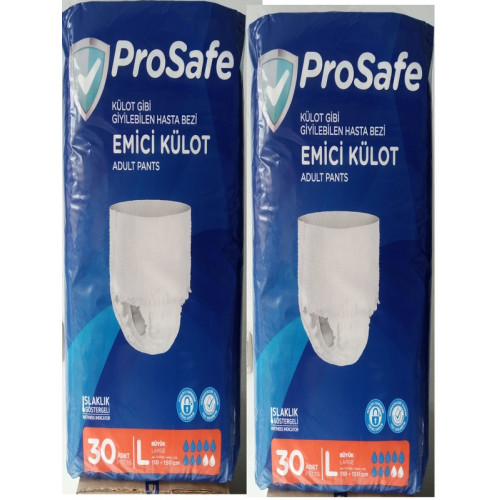 Prosafe Emici Külot Hasta Bezi LARGE  Beden 60 Adet (2x30)  110-150 CM